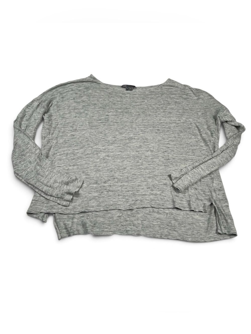 Vince Women Slub Linen Sweater Gray Breathable Layering Relaxed Fit Pullover L